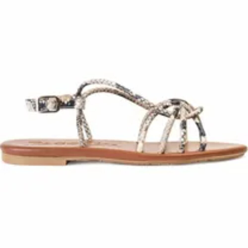 Womens Gladiator Buckle Strappy Sandals Snakeskin Size 37 Made in Costa Rica